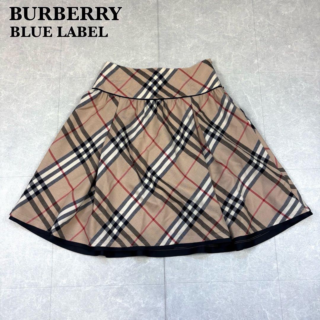 バーバリーブルーレーベル ノバチェック ミニスカート プリーツ 38