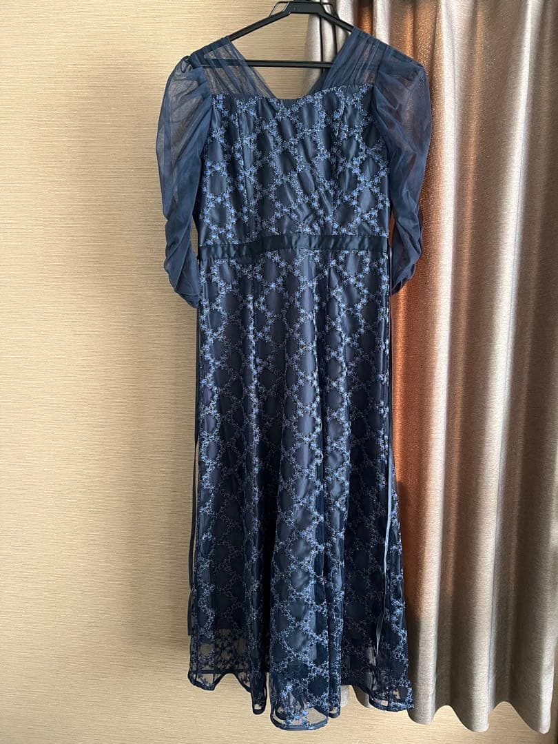 【1回のみ着用】Dorry Doll ネイビー レース パーティードレス