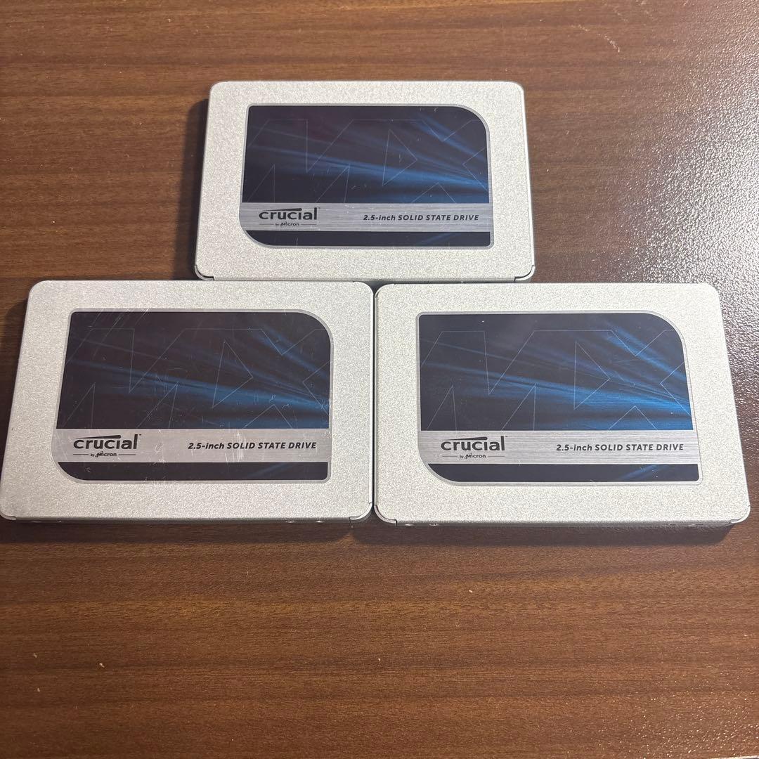 Crucial MX500 500GB SATA SSD 3個セット 現状品
