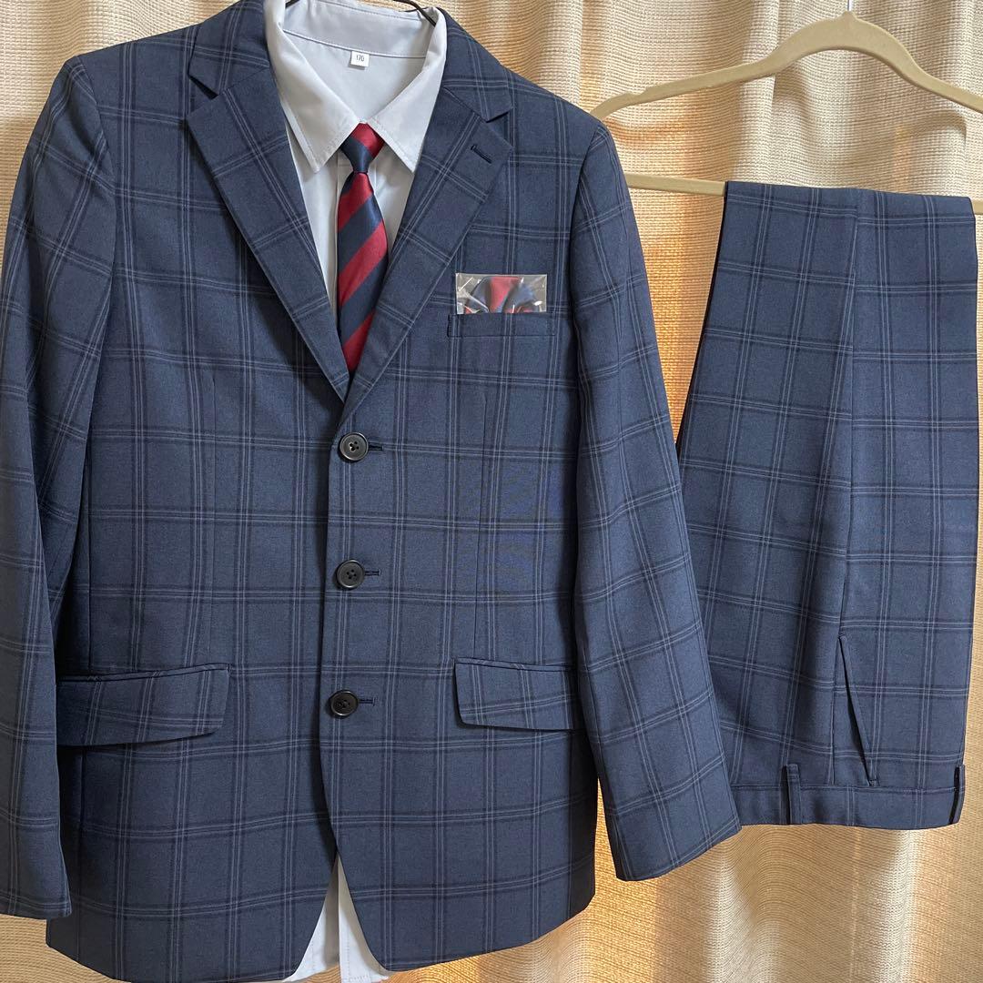 キッズ　フォーマル　スーツ170 cm 5点セット　ネイビー　紺
