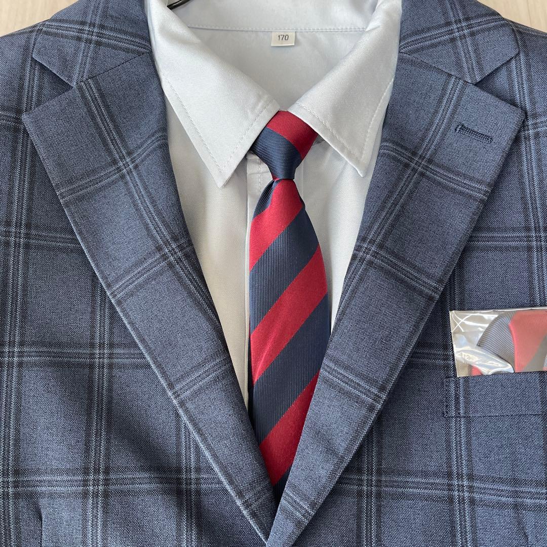 キッズ　フォーマル　スーツ170 cm 5点セット　ネイビー　紺