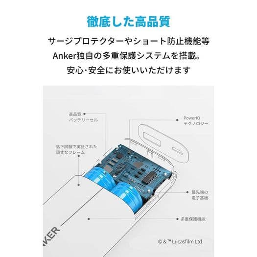 ANKER モバイルバッテリー STAR WARS Edition、USB充電器