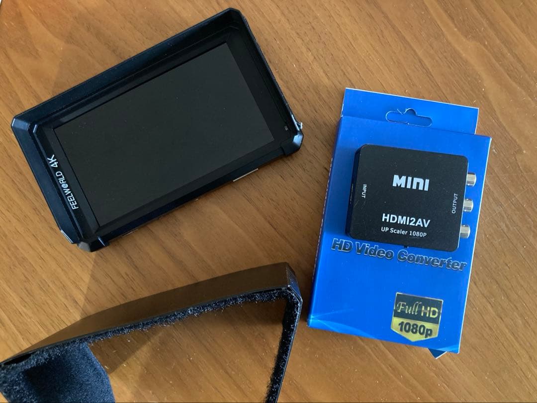 Feelworld 4Kカメラ用モニター+HDMIビデオコンバーターセット