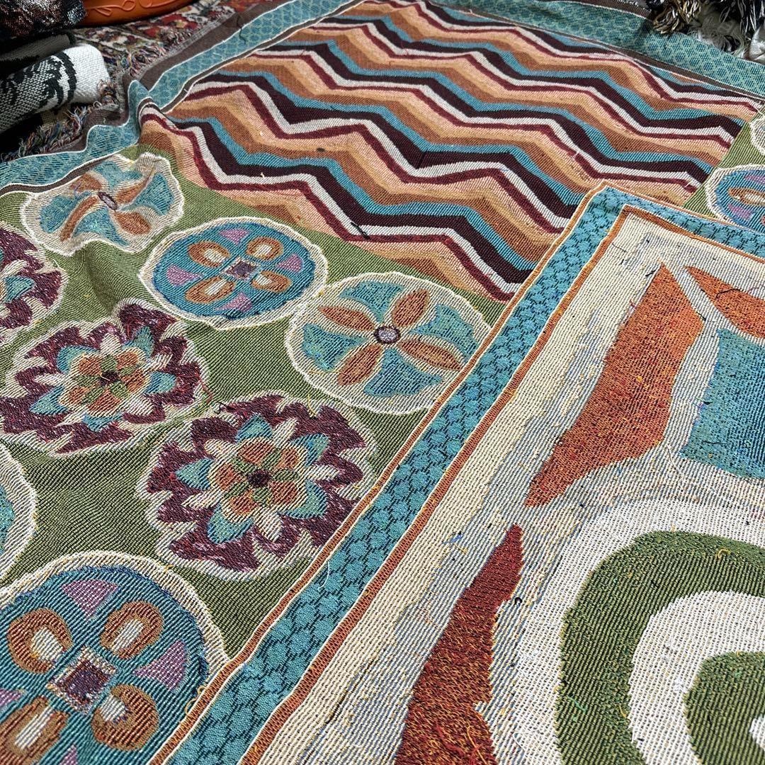 大判　アート　マルチカバー　ソファーカバー　ビンテージラグ　260x230