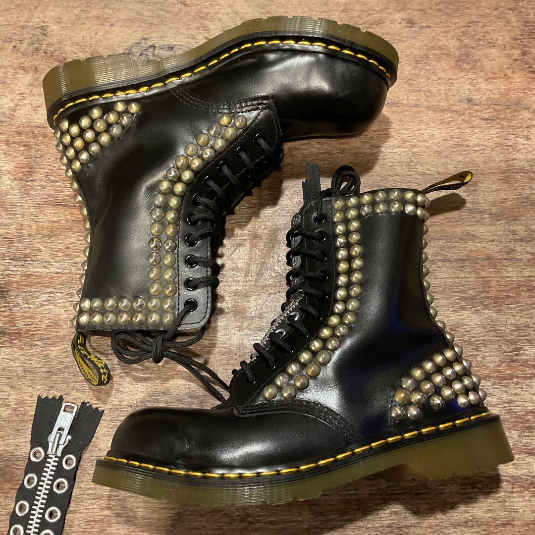 美品！ドクターマーチン スタッズ カスタム 10ホール ブーツ 1919 黒