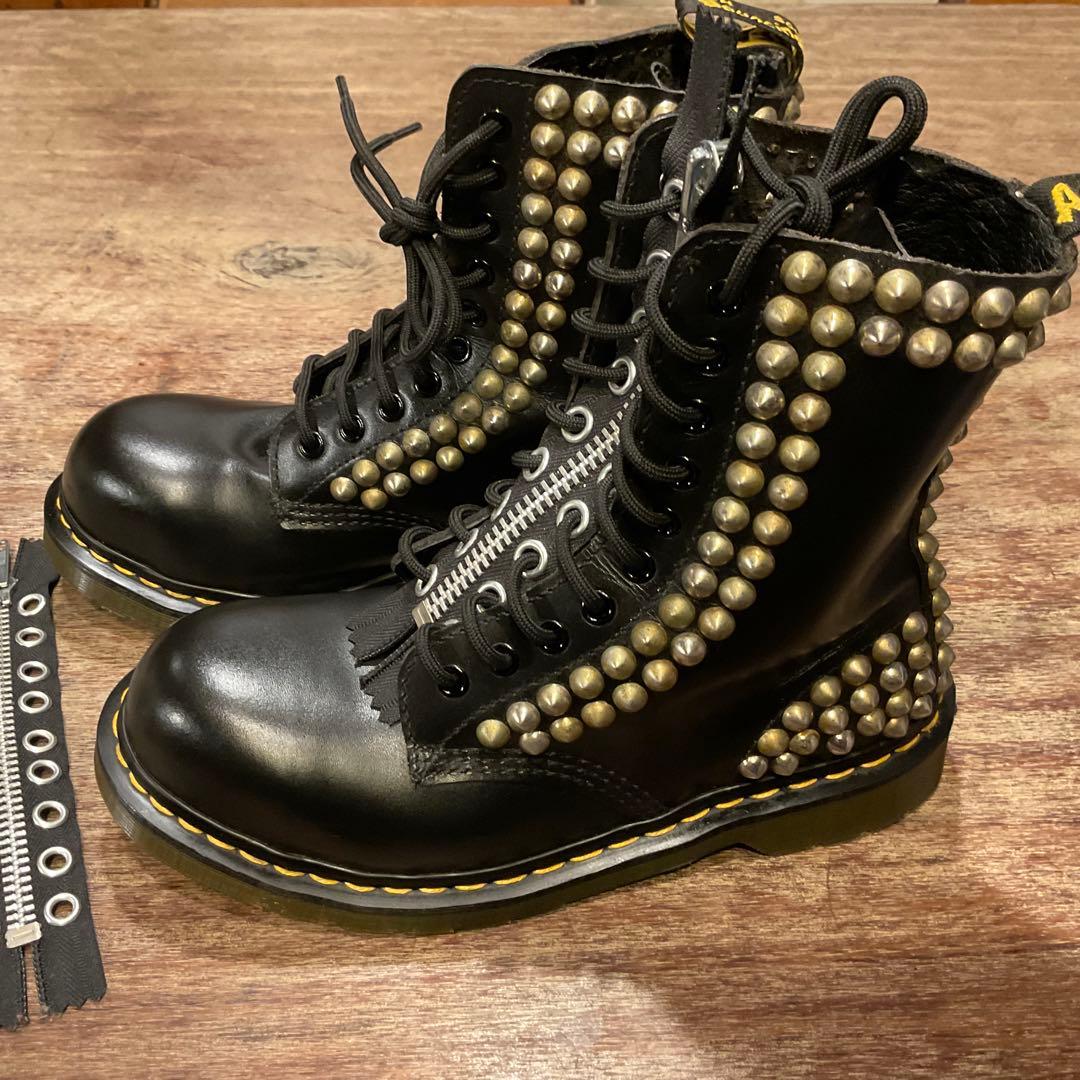 美品！ドクターマーチン スタッズ カスタム 10ホール ブーツ 1919 黒