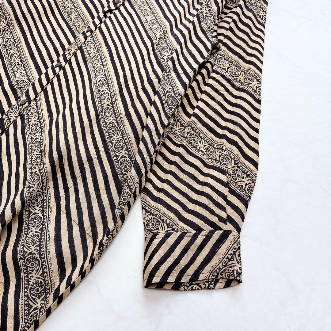 【Sara Mallika】ジャガードストライププリント　カフタンワンピース　S