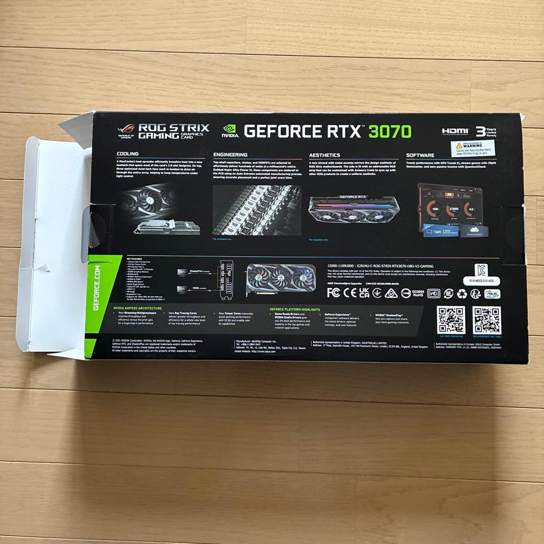 ASUS ROG RTX 3070 ヒートシンク　ファン　バックプレート　LED