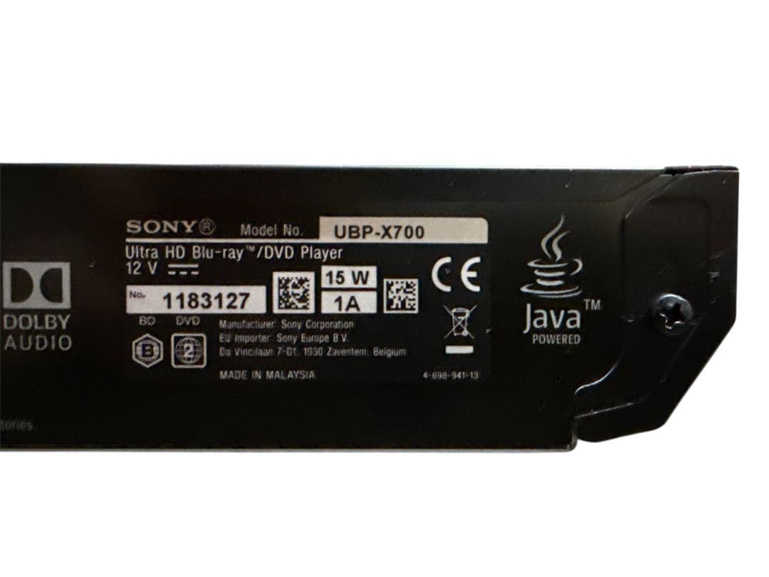 ソニー ブルーレイプレーヤー UBP-X700 Ultra HDブルーレイ対応
