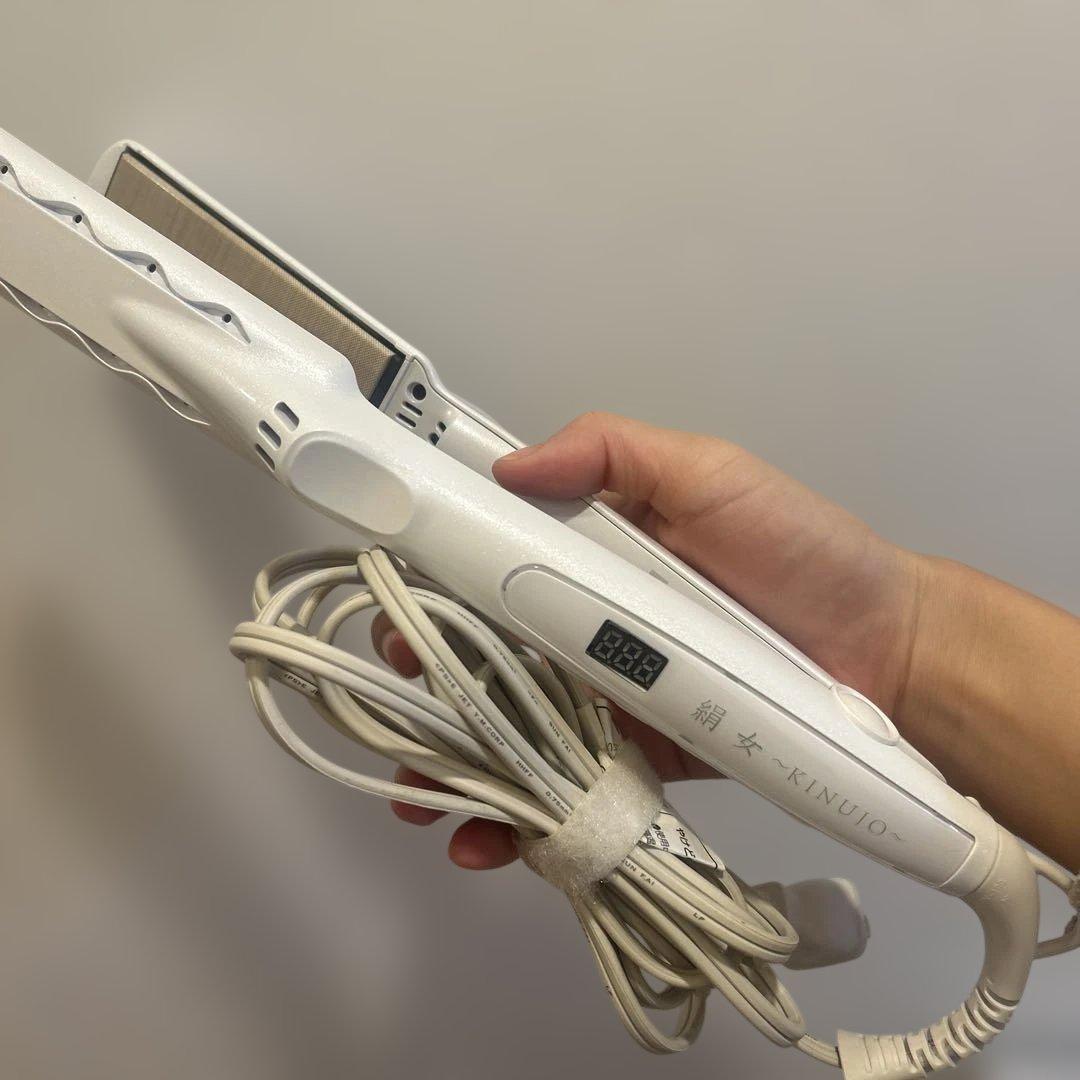 KINUJO ホワイト ストレートヘアアイロン(取扱説明書付き)