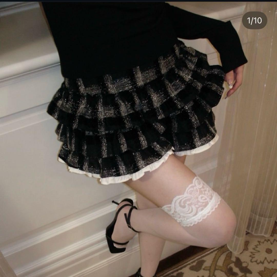 スカート andwang Charm frill culotte mini skirt