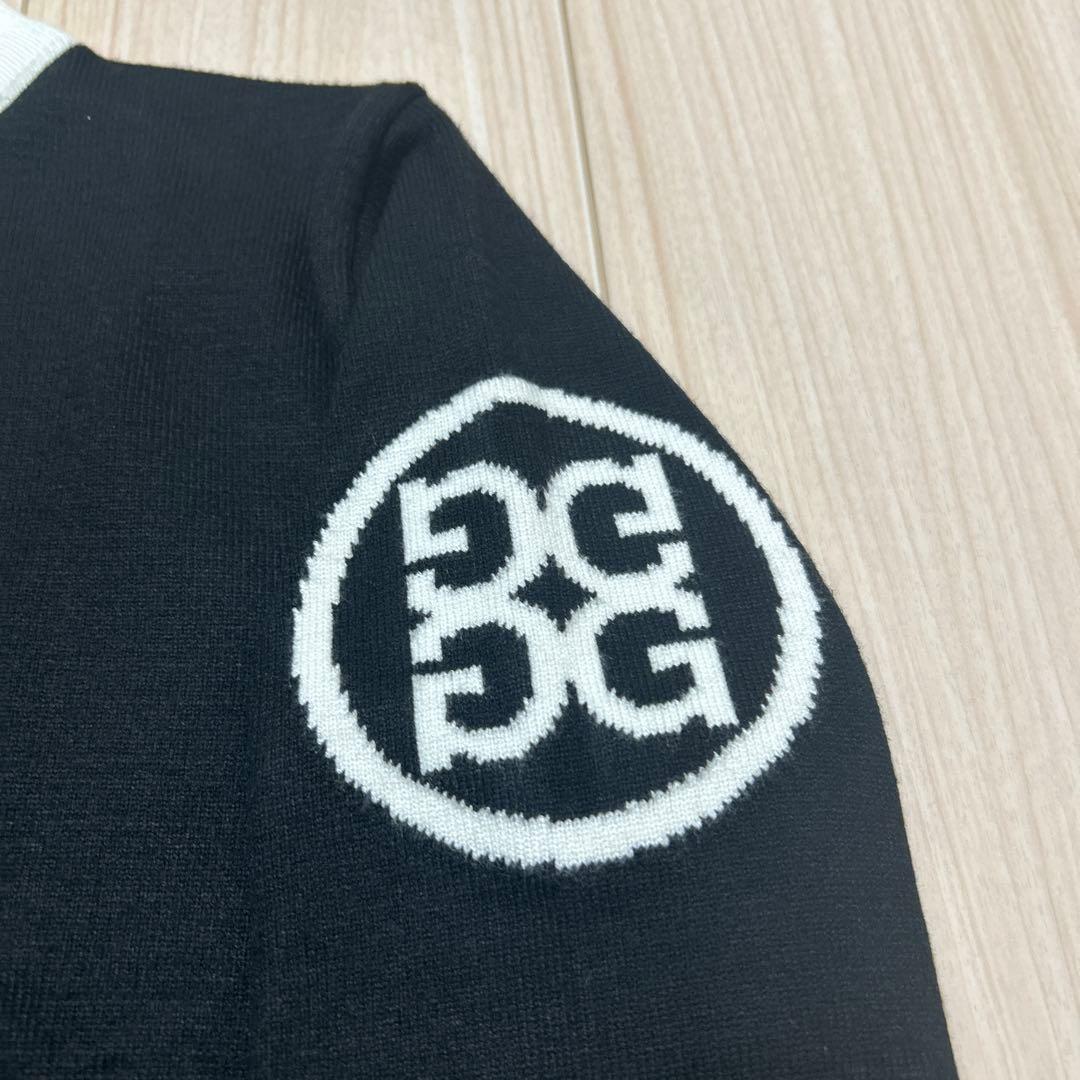 【早い者勝ち】G/FORE モックネック ニット セーター Gロゴワッペン 黒白