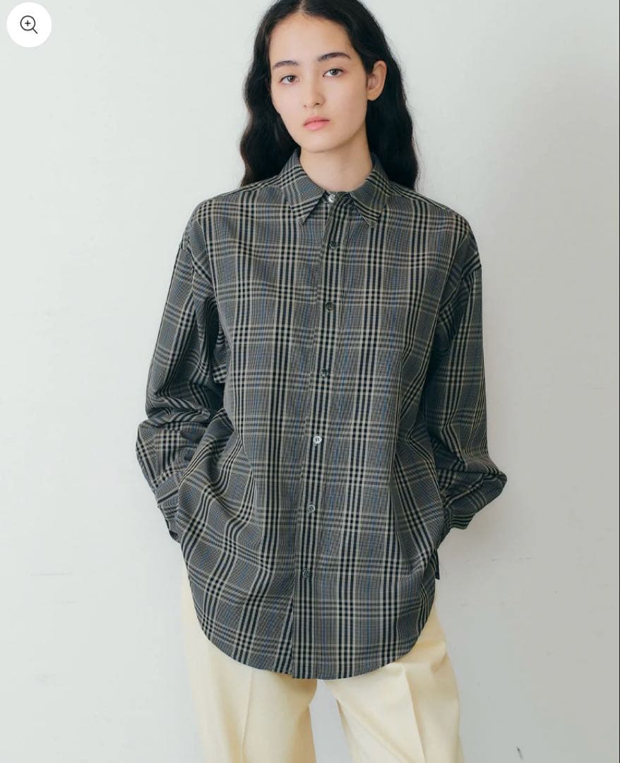 トップス THE SHINZONE TWILL PLAID SHIRT / BEIGE