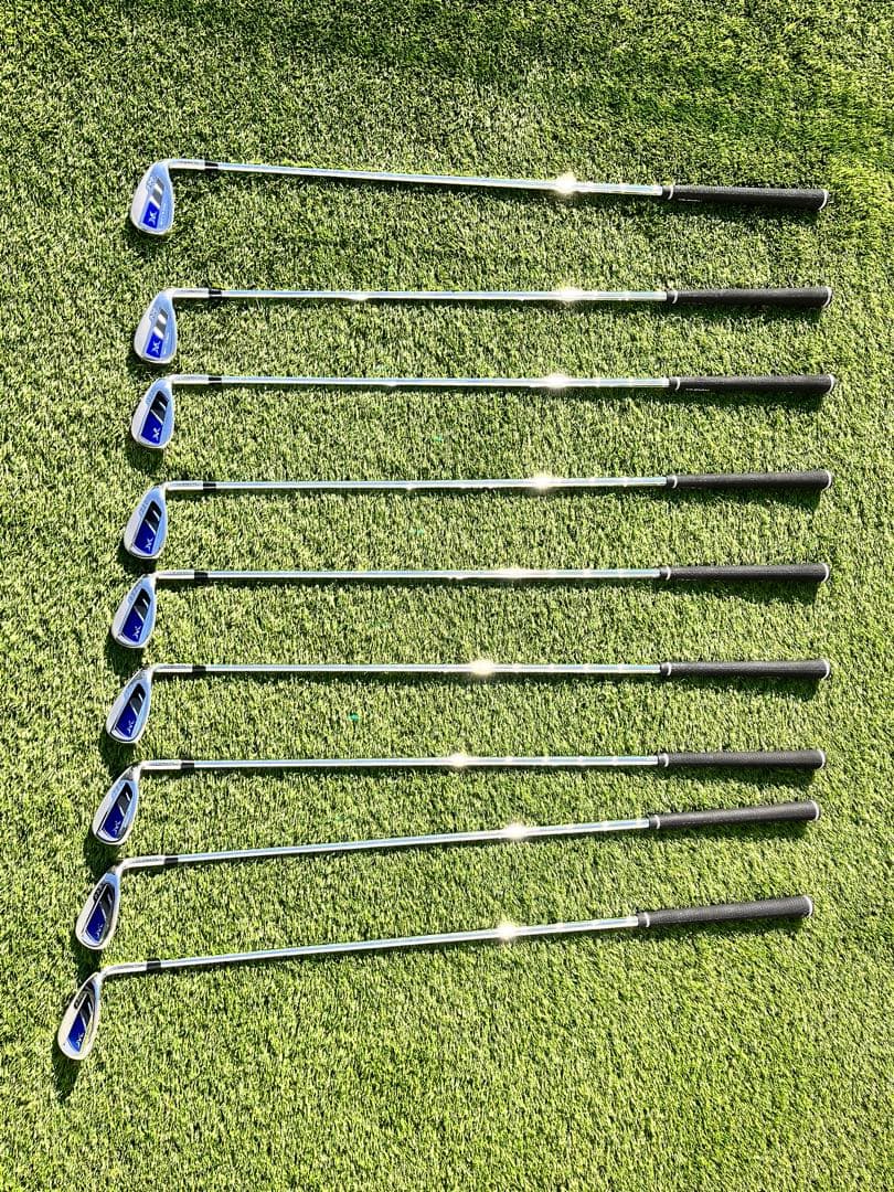 【美品】MAZEL ワンレングスアイアン 9本セット スチール(S) 4〜sw