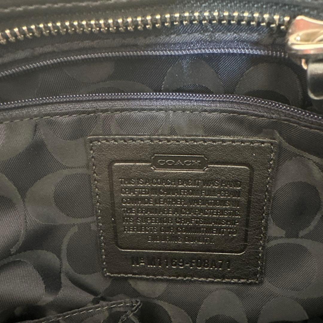 coach ビジネスバッグ ジャッキー レザー ブラック ハンドバッグ 金具