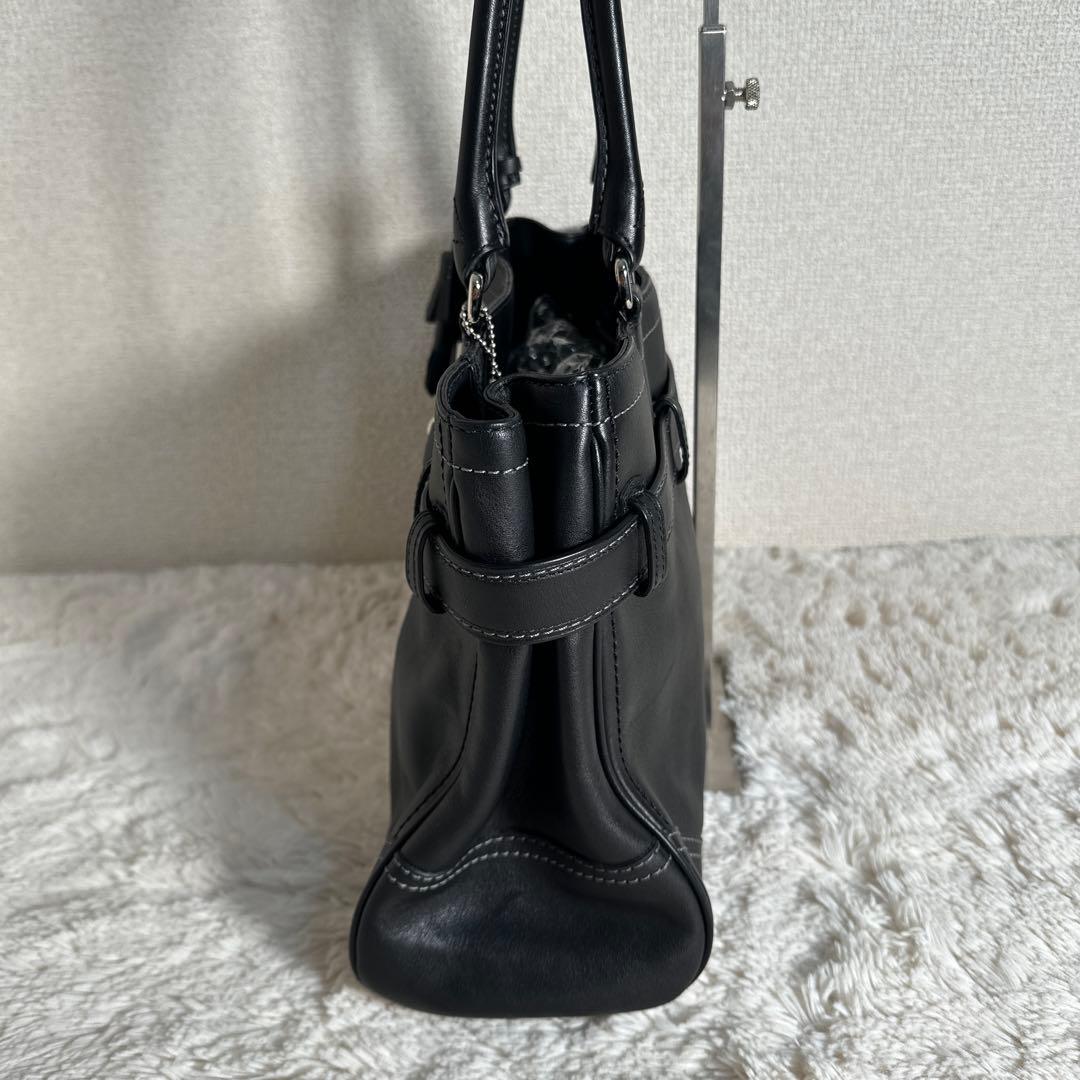 coach ビジネスバッグ ジャッキー レザー ブラック ハンドバッグ 金具