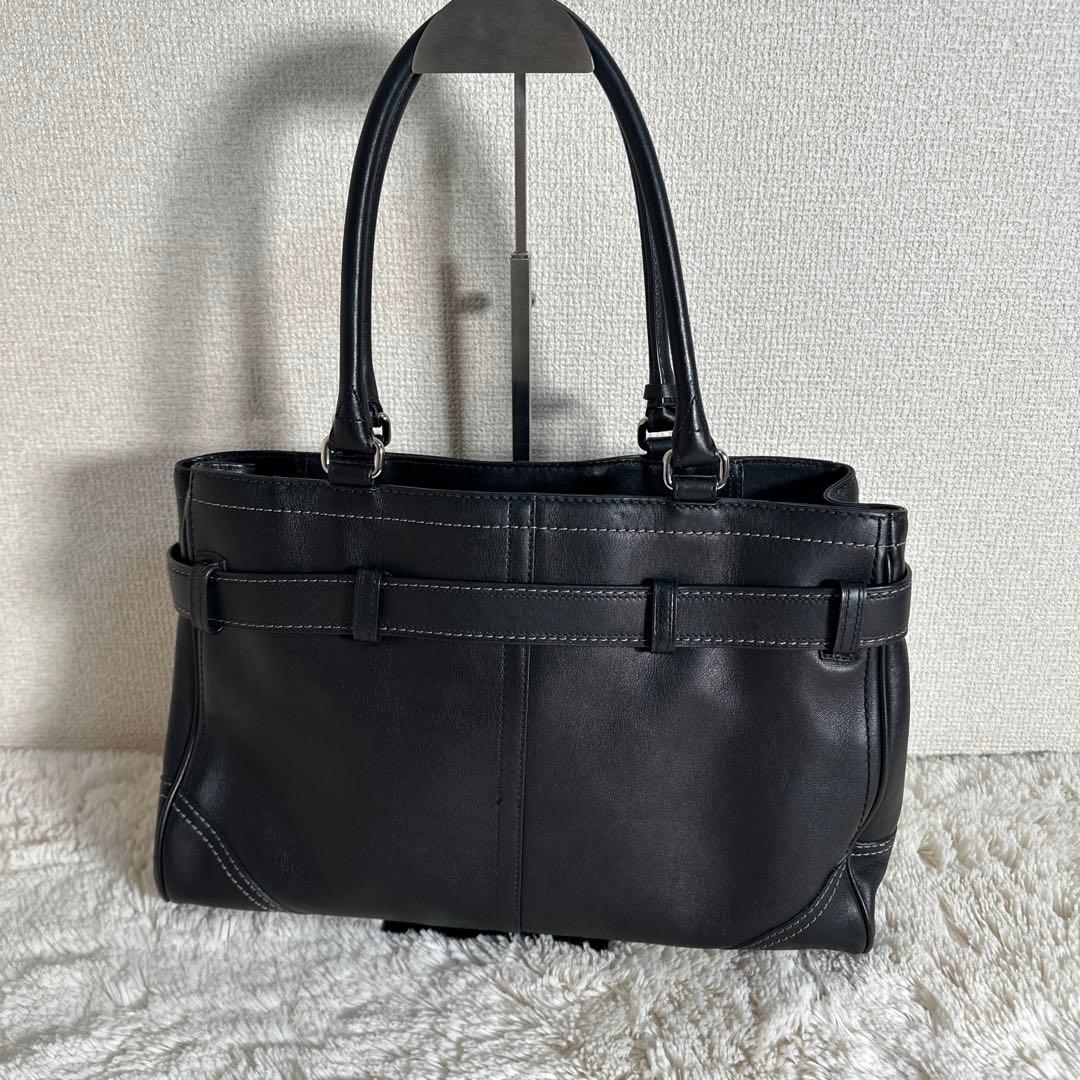 coach ビジネスバッグ ジャッキー レザー ブラック ハンドバッグ 金具
