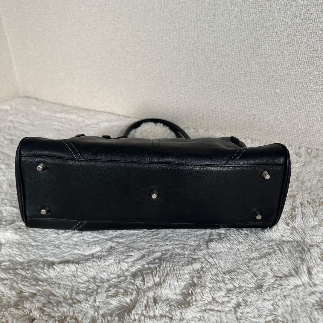 coach ビジネスバッグ ジャッキー レザー ブラック ハンドバッグ 金具