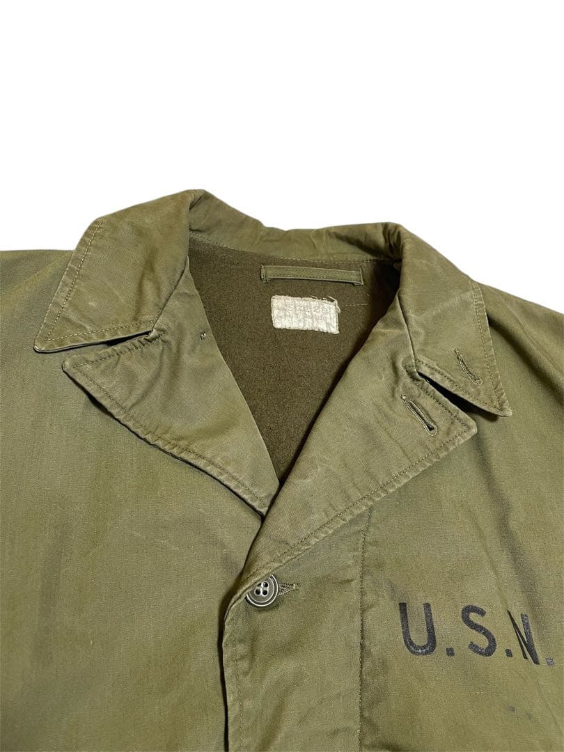40s US NAVY N-4 デッキジャケット コの字【状態◎】