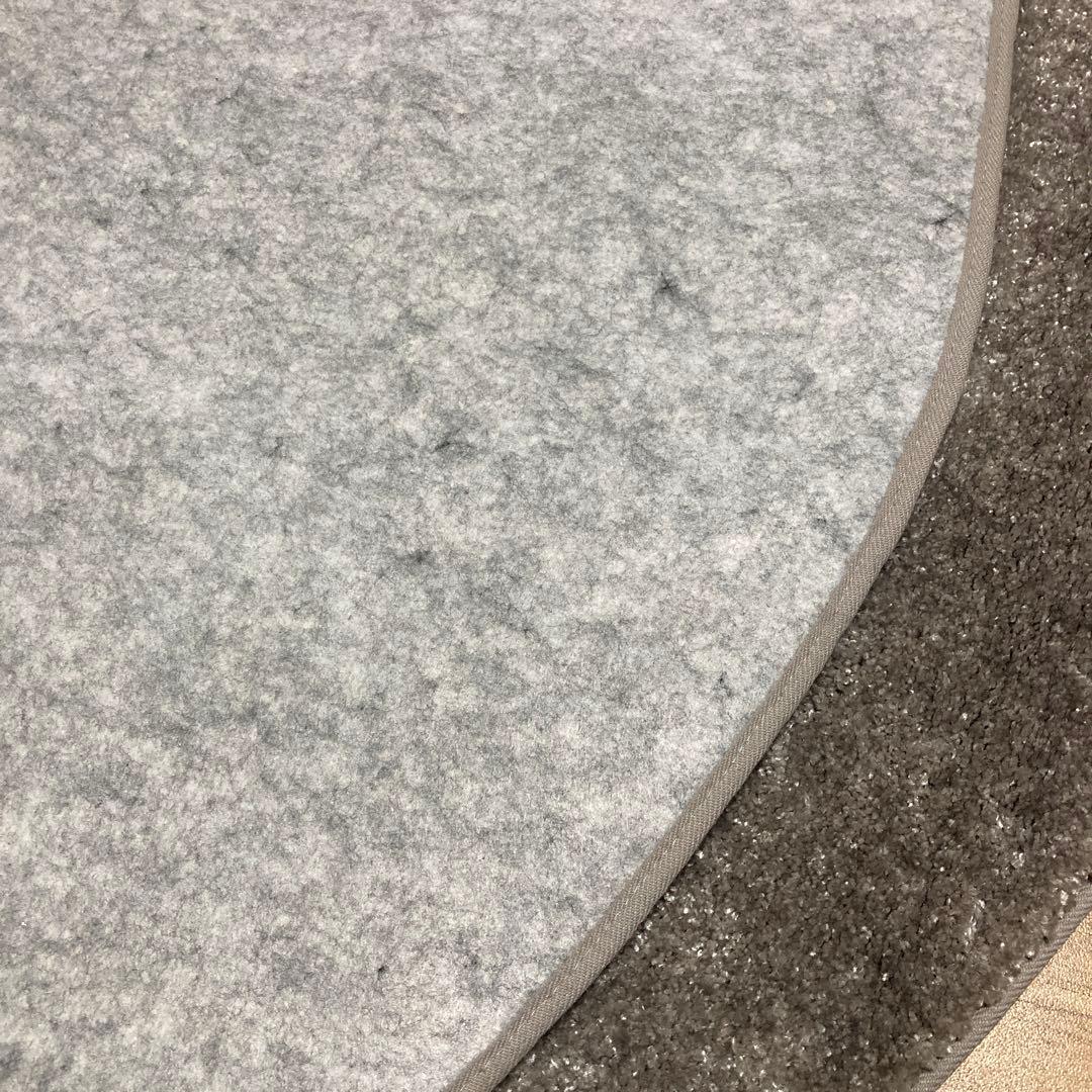 円形ジェイド190cm防炎シルバーラグ美品