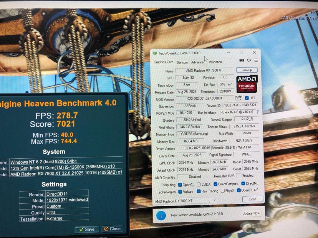 グラフィックボード・グラボ・ビデオカード ASRock RX7800XT 16GB PHANTOM GAMING