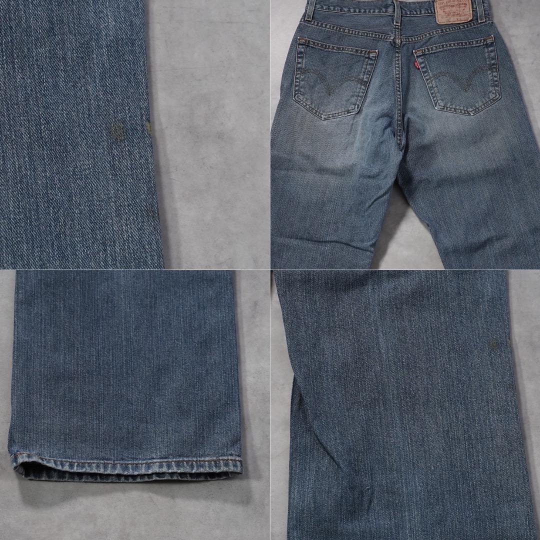 リーバイス567 古着 W32 フレア ブーツ ボトム 青 00s 18707