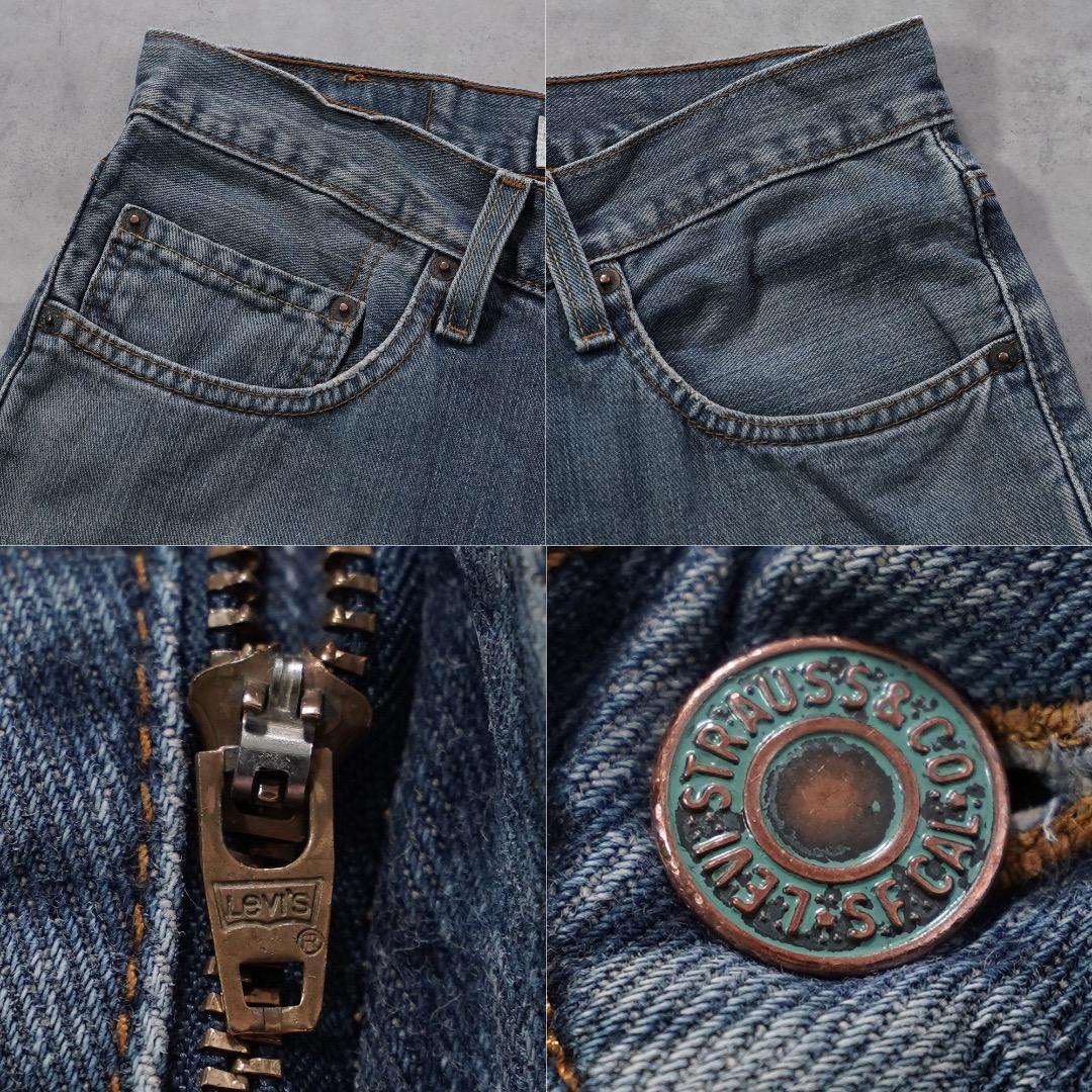 リーバイス567 古着 W32 フレア ブーツ ボトム 青 00s 18707