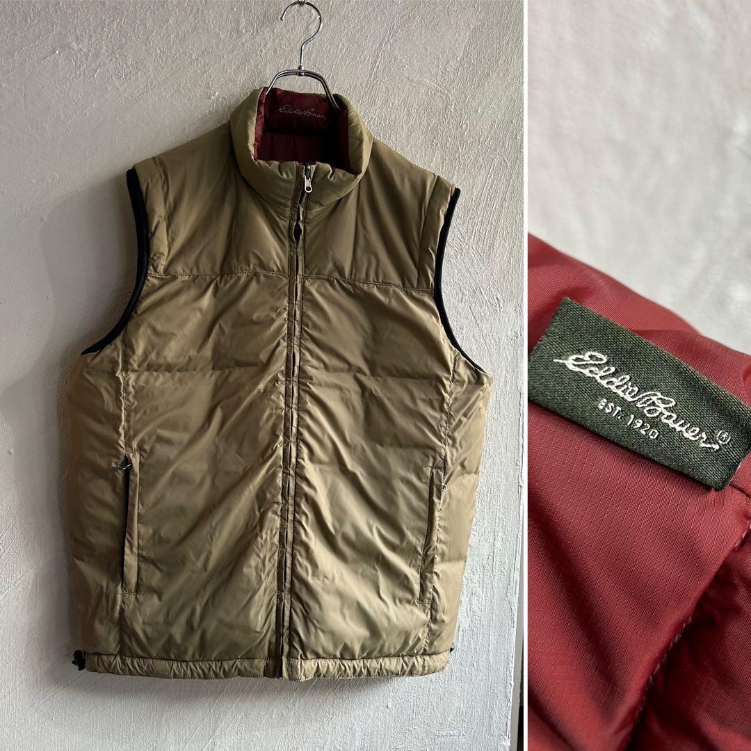 00S Eddie Bauer グースダウン リバーシブル ダウンベスト