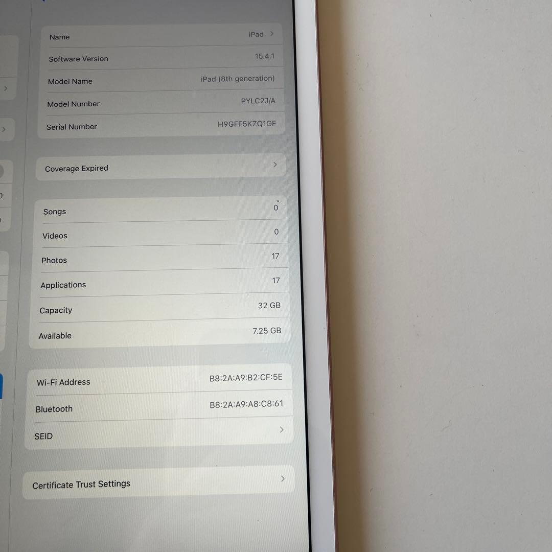 Apple iPad (第8世代) ゴールド 32GB Wi-Fi