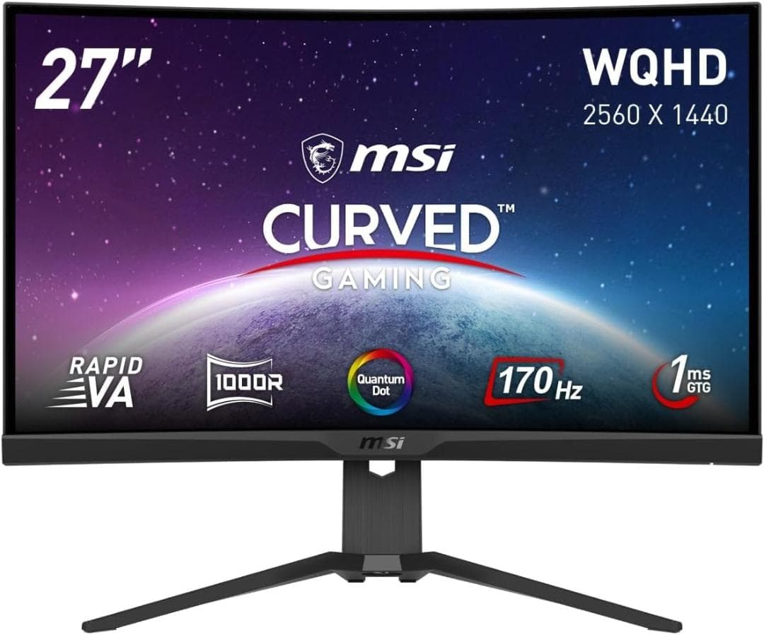 MSI 湾曲ゲーミングモニター MAG 275CQRF-QD 27インチ 中古