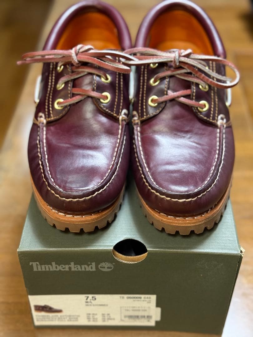 Timberland 3eye デッキシューズ 7.5 バーガンディ