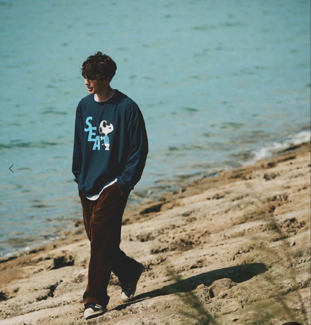 SMOOTHY x WDS Snoopy Crewneck Sweat ネイビー