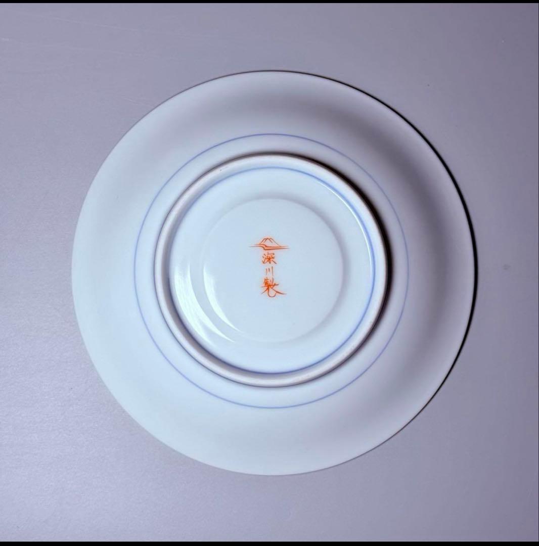 深川製磁　高級ライン　色絵花鳥図　カップ＆ソーサー　ラスト1客