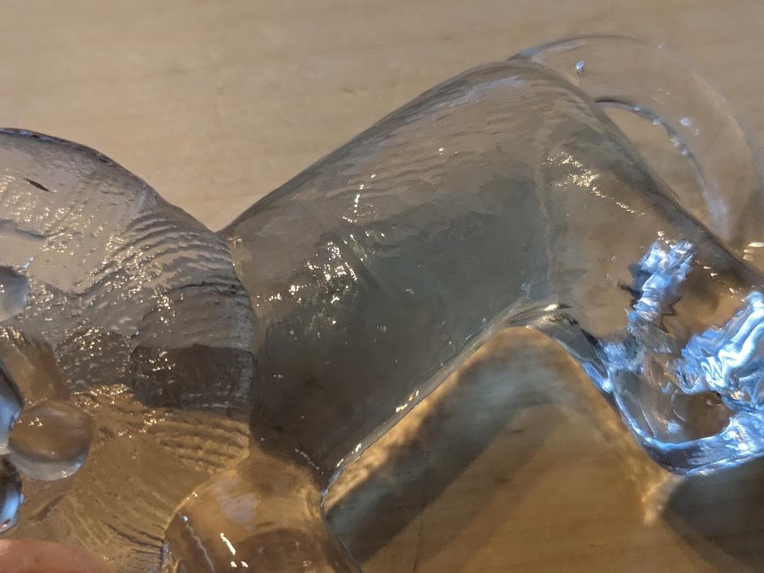 an09　KOSTA BODA ライオン　ZOOシリーズ クリスタルガラス 凹み