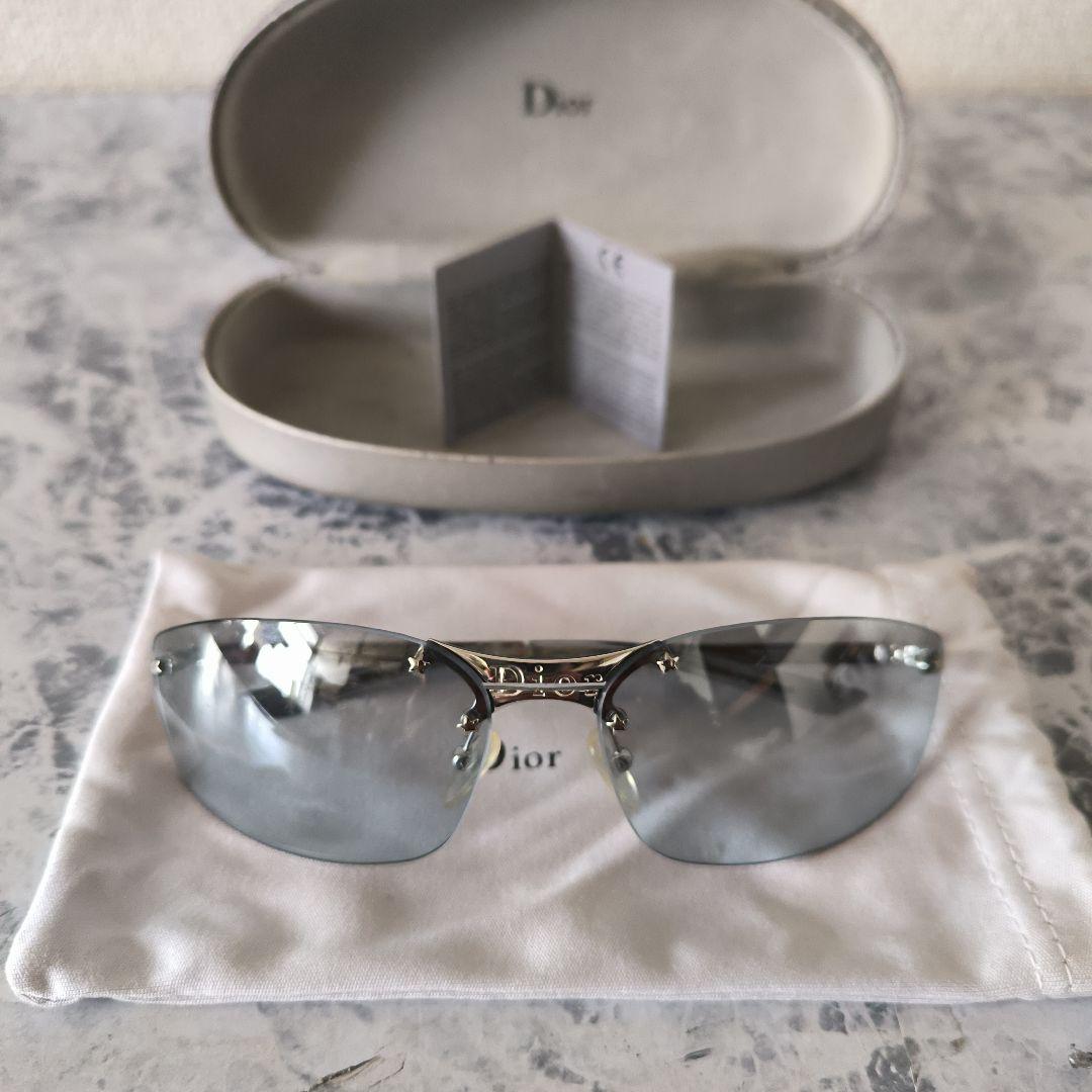 人気モデル/美品✨ChristianDior★リムレスサングラス/ライトブルー