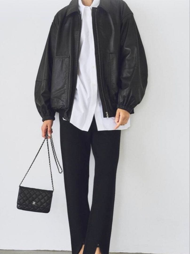 【新品タグ付き】Plage レザーブルゾン 黒　サイズ38