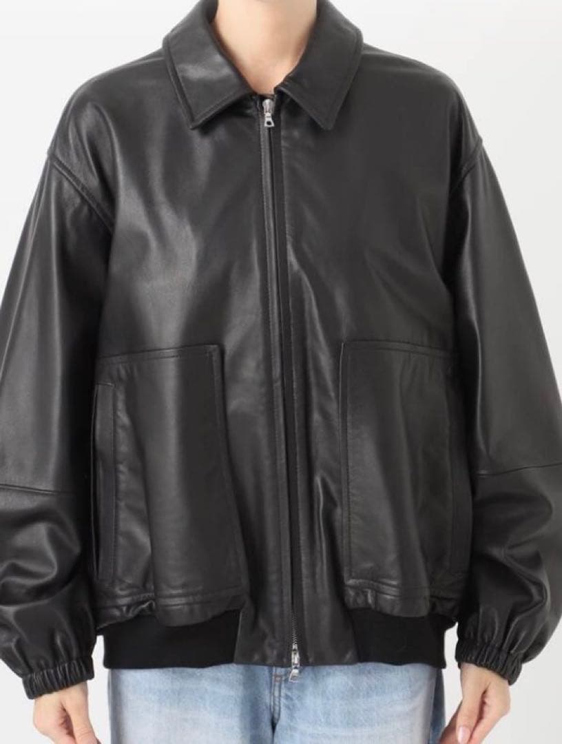 【新品タグ付き】Plage レザーブルゾン 黒　サイズ38
