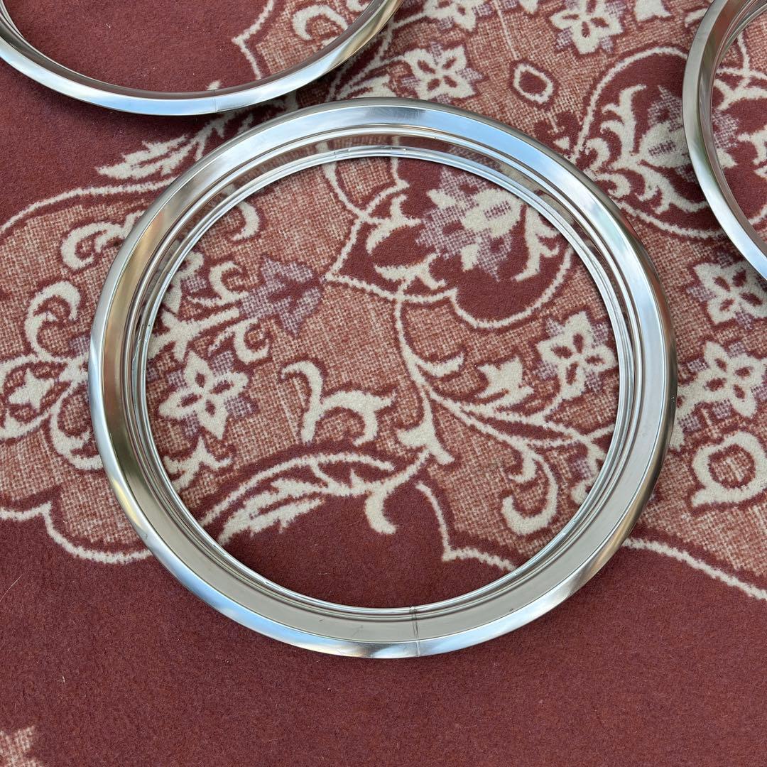 当時物 13インチ ◾️NOS ステンレス製 トリムリング ホイールリング セット