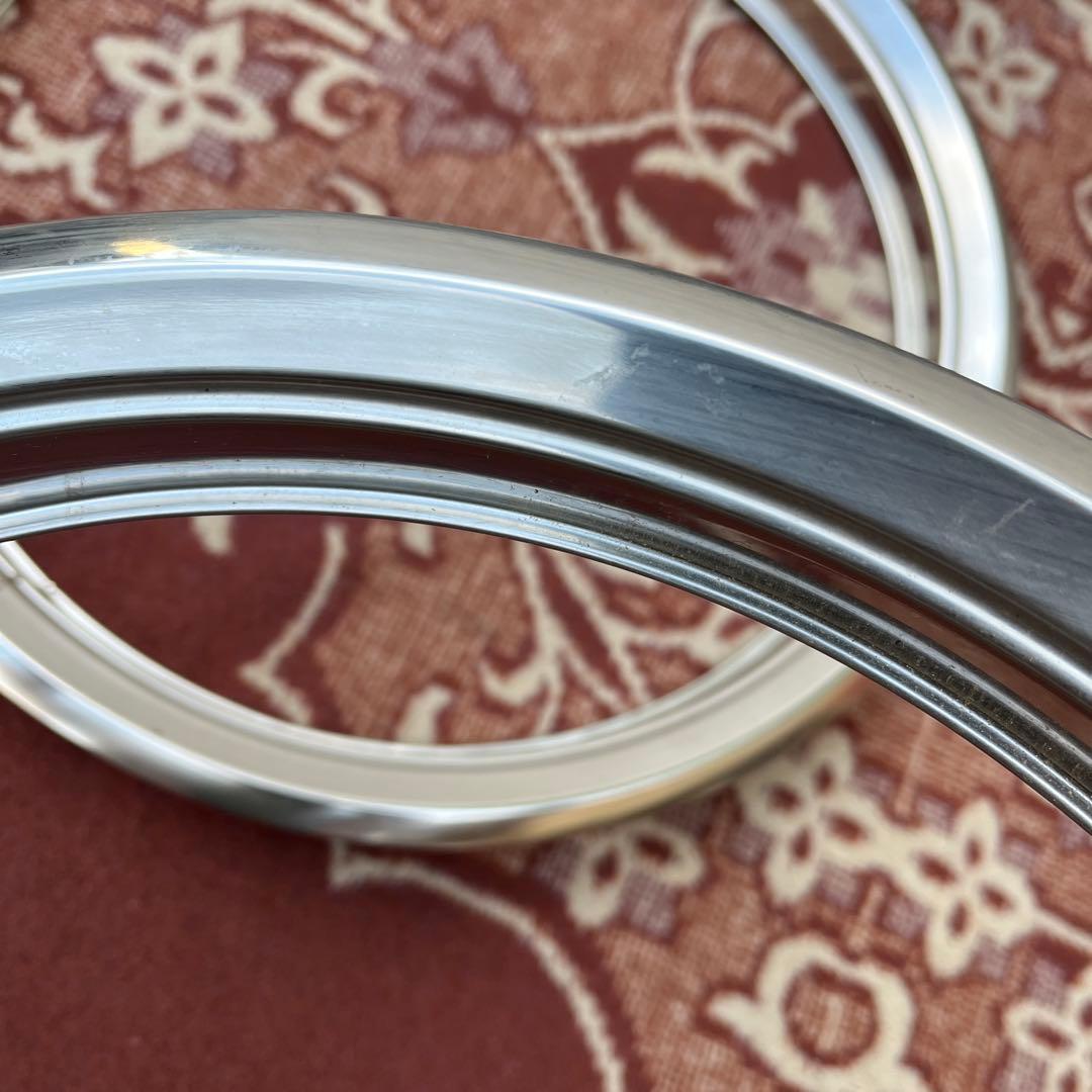 当時物 13インチ ◾️NOS ステンレス製 トリムリング ホイールリング セット