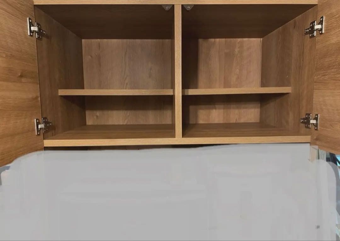 【状態良好】木製キッチン収納　炊飯器　オーブンレンジ　食器棚　カップボード