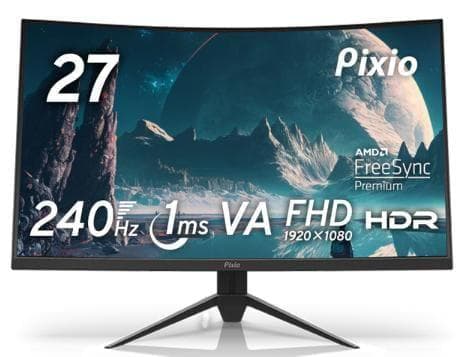 Pixio PXC279 湾曲ゲーミングモニター 27型 240Hz 美品