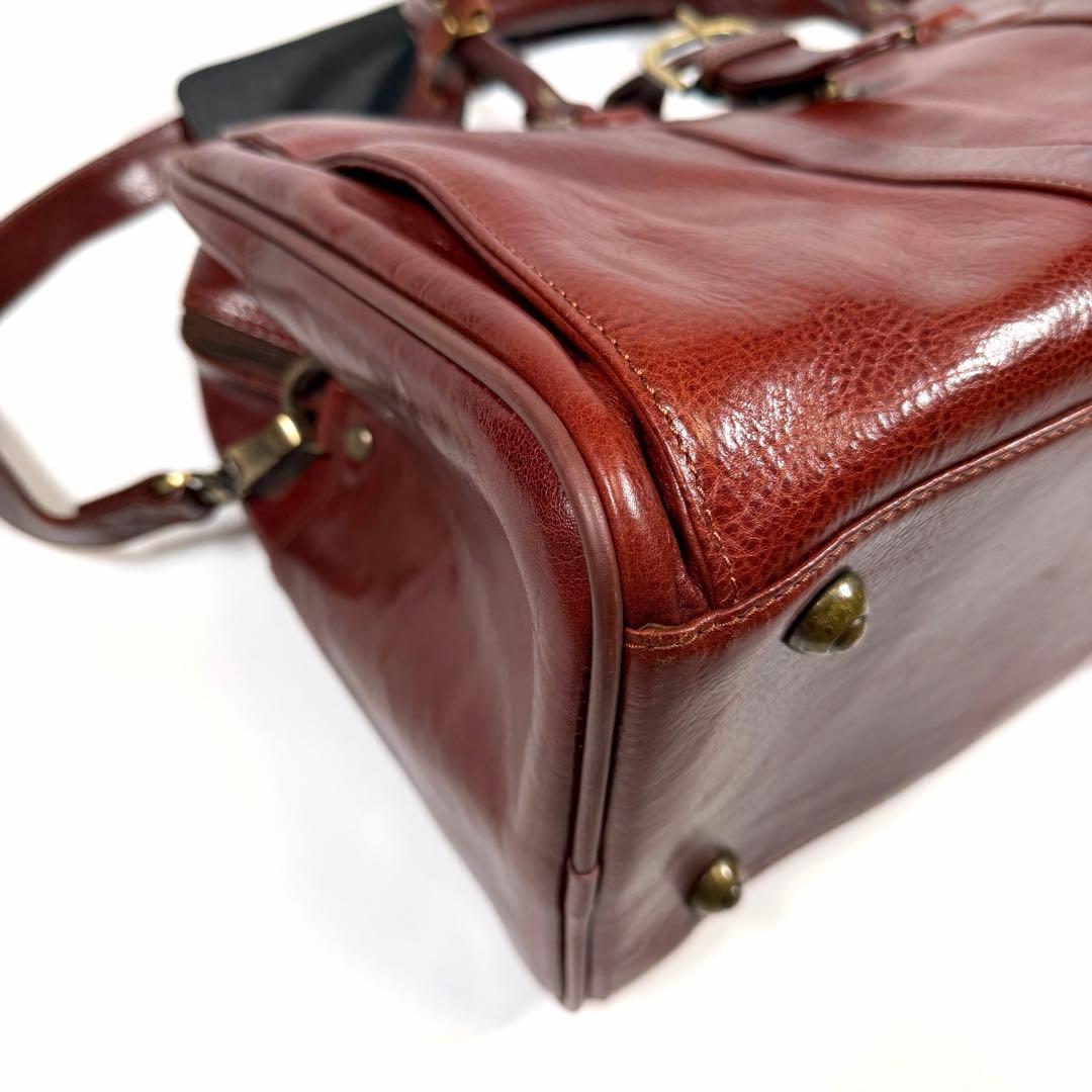 【美品】スノビスト　ボストンバッグ　2way オールレザー　ブラウン　メンズ