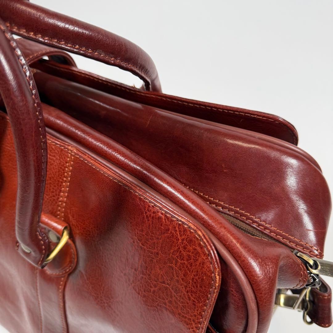 【美品】スノビスト　ボストンバッグ　2way オールレザー　ブラウン　メンズ