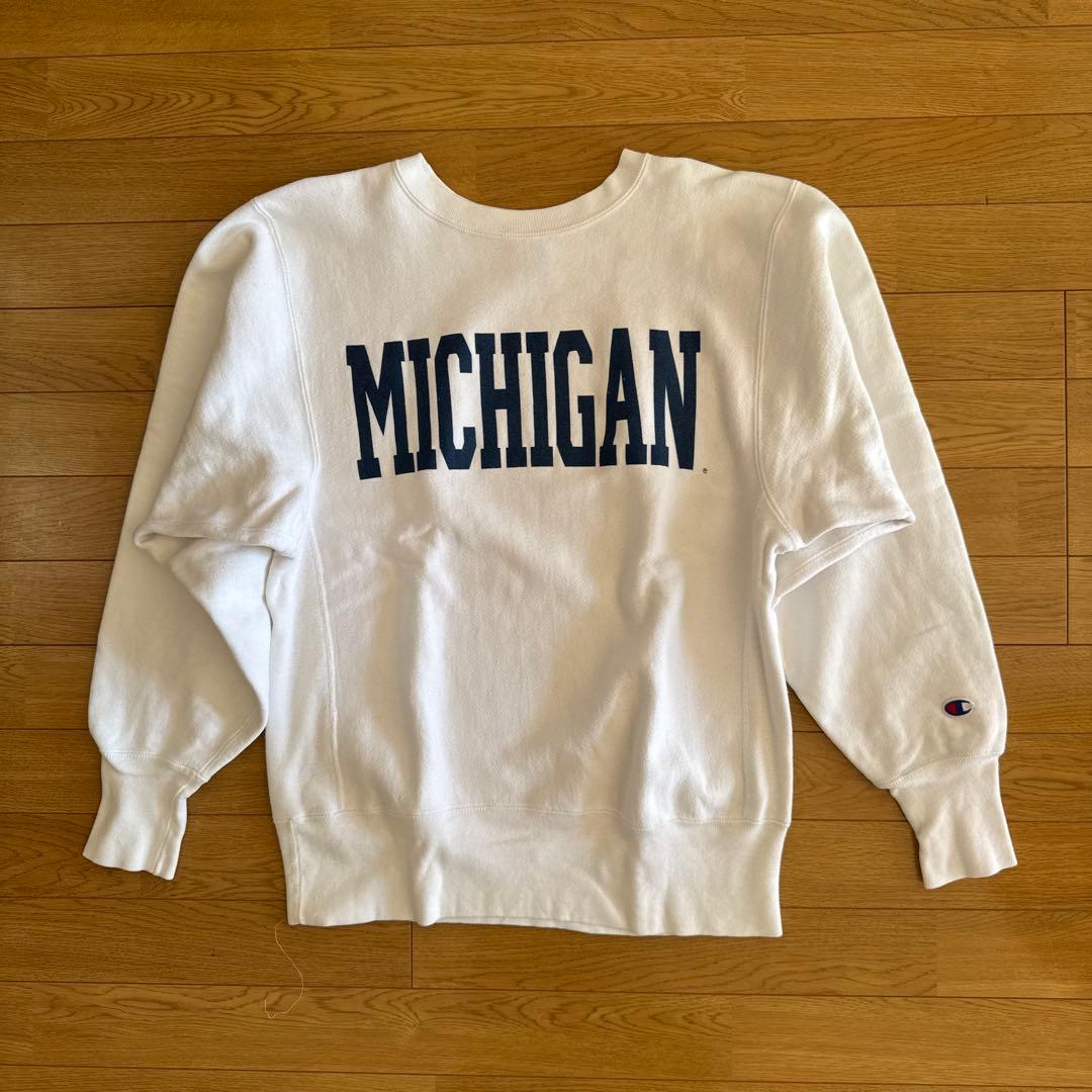 Champion リバースウィーブ MICHIGAN 90s スウェット 袖目