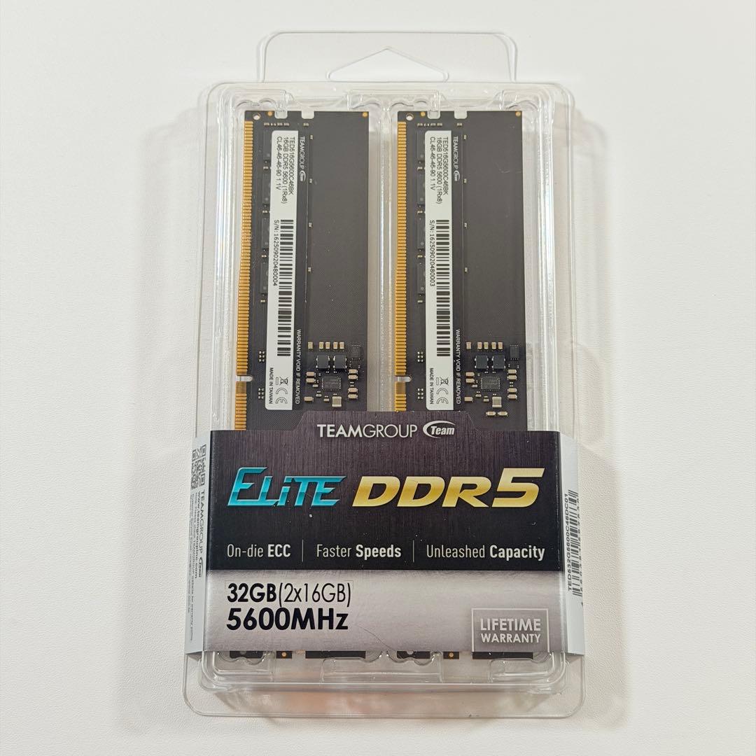 【新品未開封】Team DDR5-5600 32GBメモリ（16GBx2）