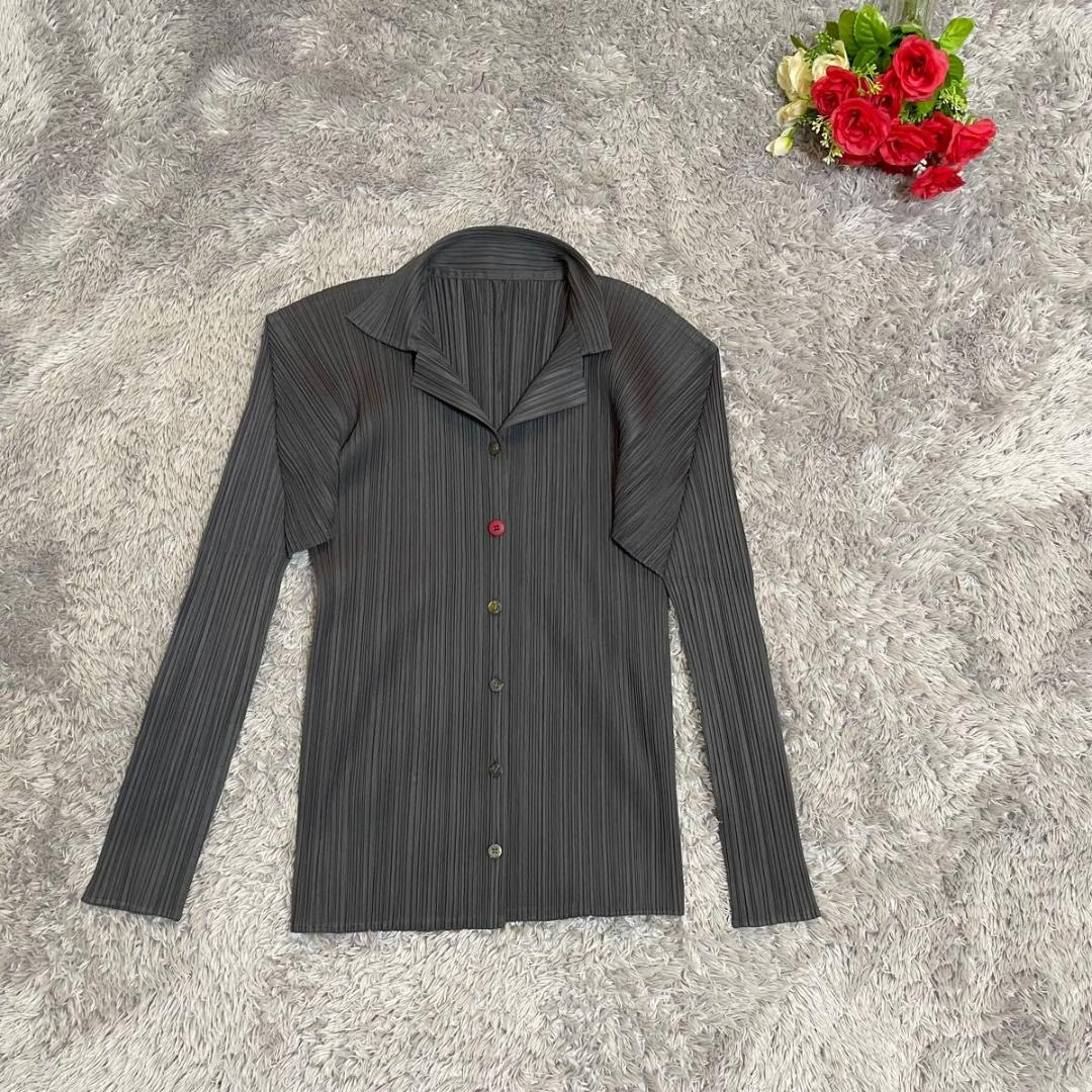 イッセイミヤケ PLEATS PLEASE 　チャコールグレー　日本製　3