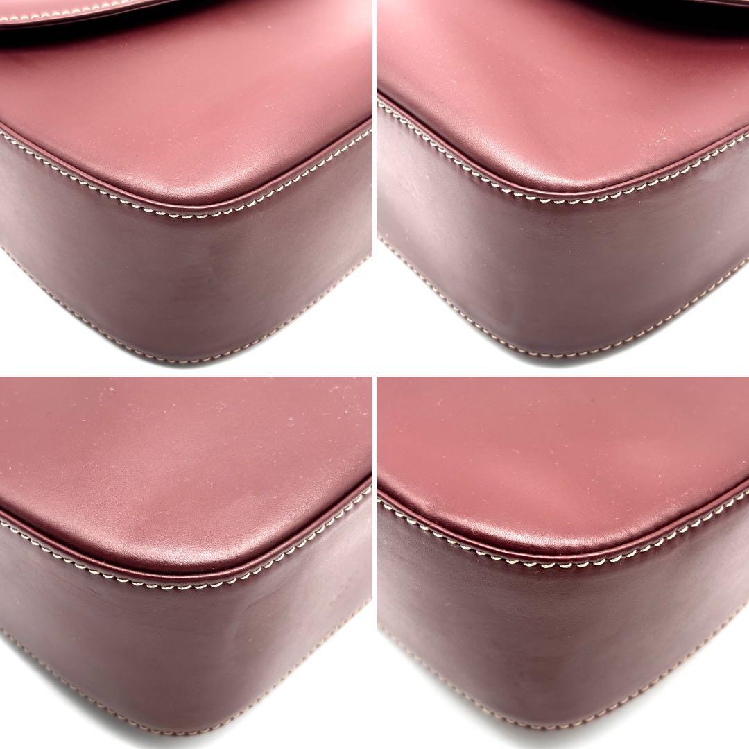 未使用に近い カルティエ マストライン ショルダーバッグ ターンロック ボルドー