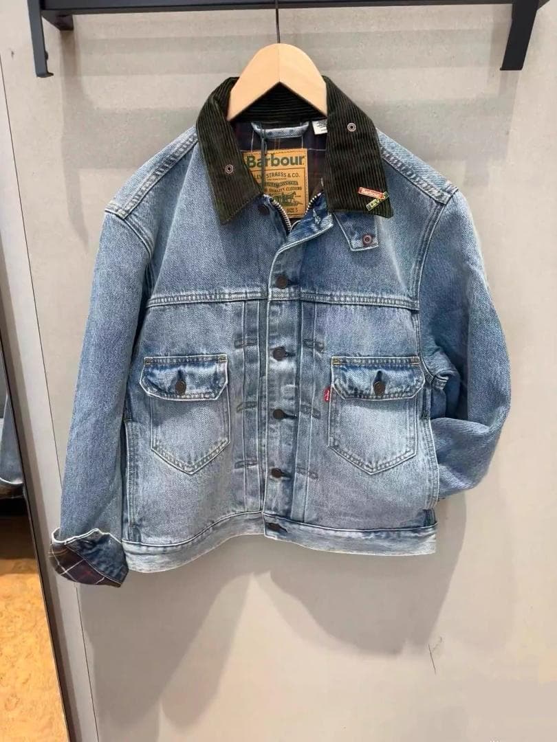 Barbour デニムジャケット コーデュロイ襟