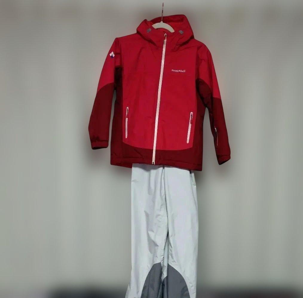 【美品♡】mont-bell 子ども用スキーウェア Kid's 150 赤