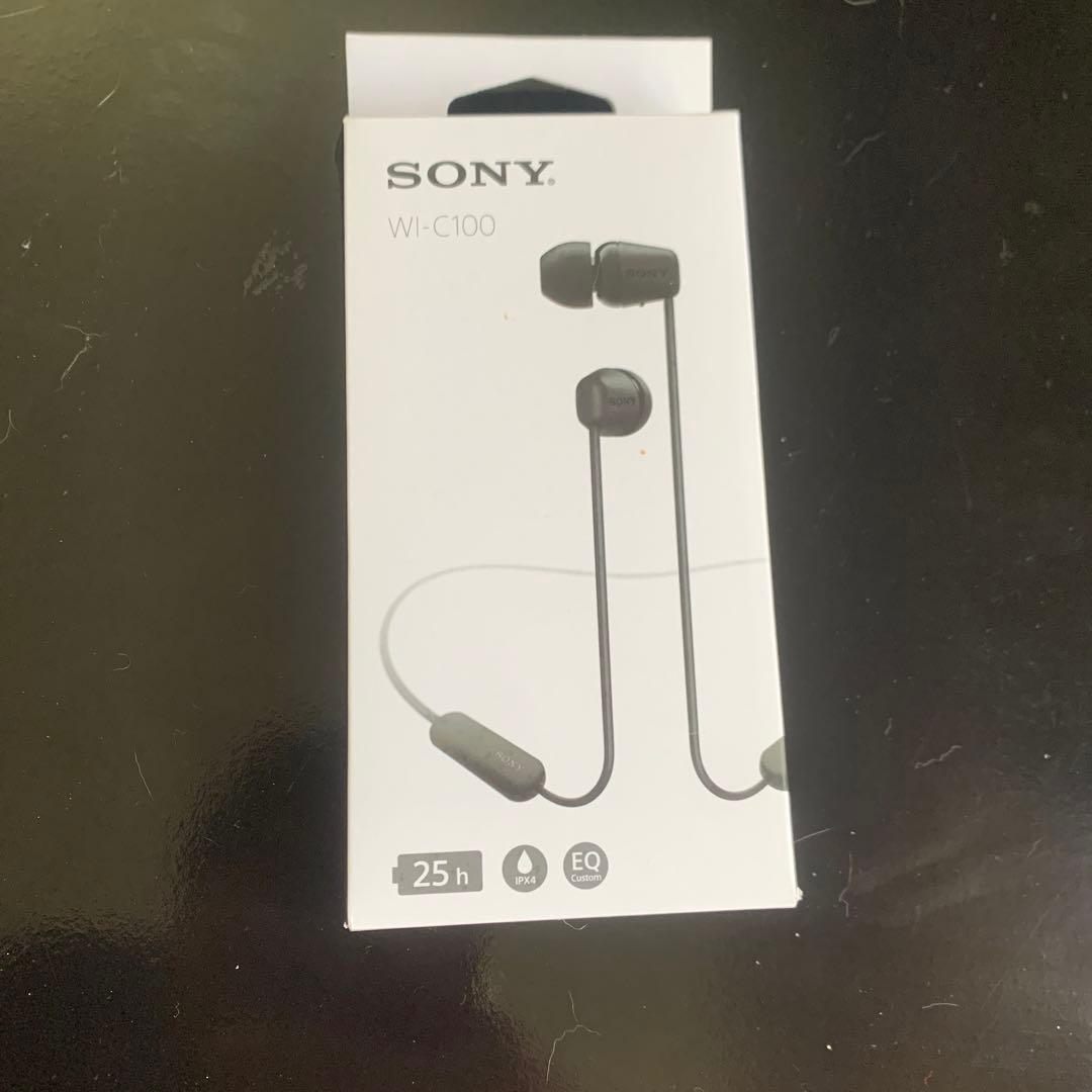 ワイヤレスステレオヘッドセット　イヤホン　SONY WI-C100 BLACK